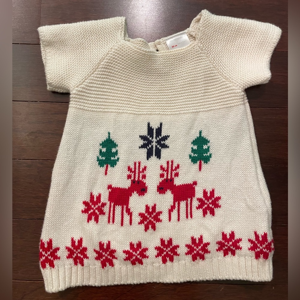 Hanna Anderson 50 cm/0-3 mo Holiday/Christmas sweater dress